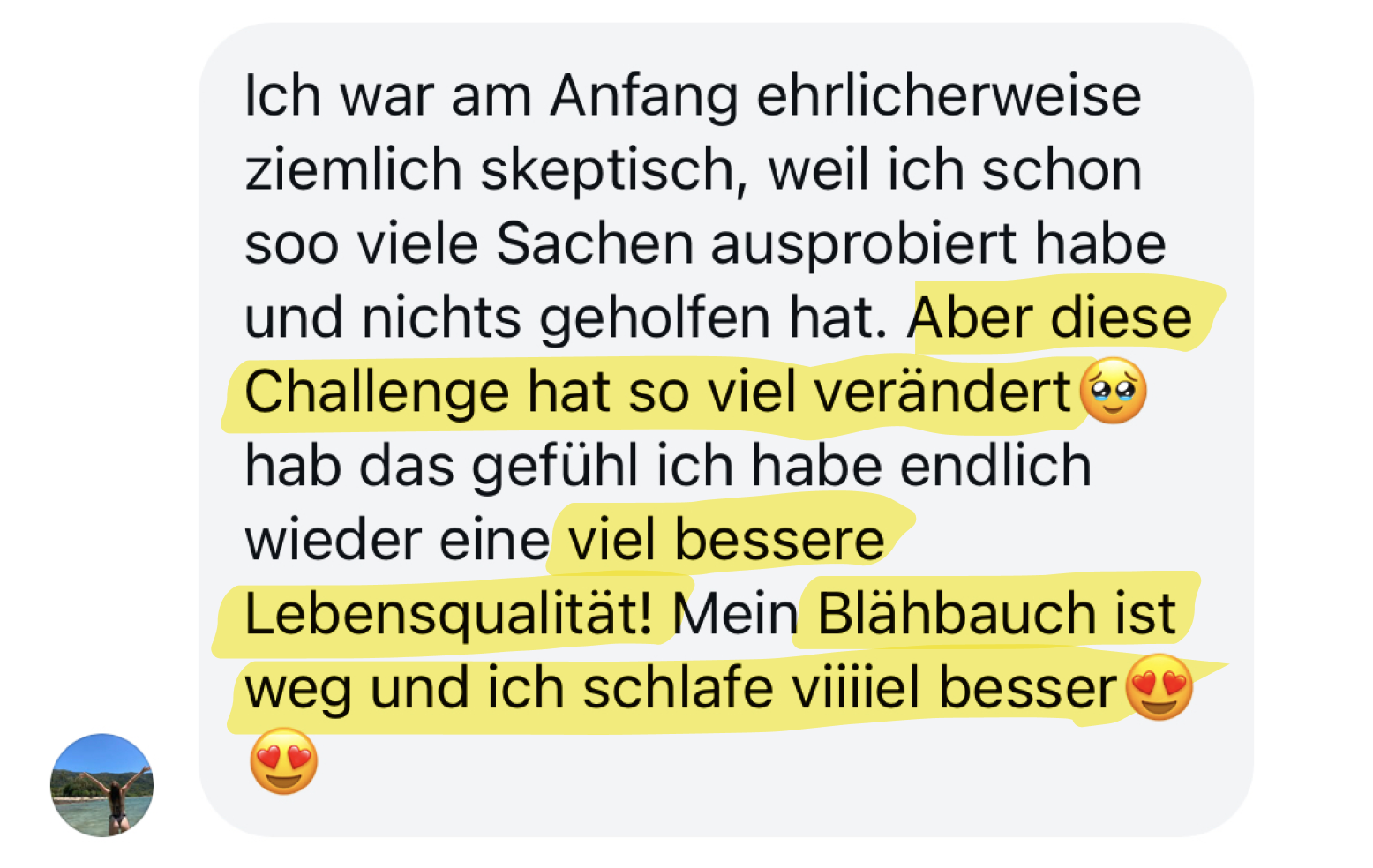 Testimonial — Challenge hat so viel verändert, bessere Lebensqualität