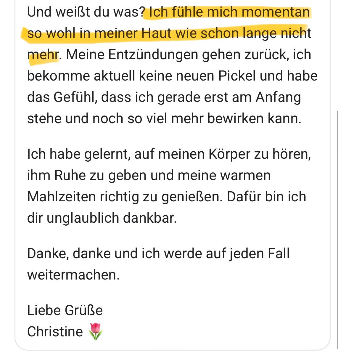 Testimonial — fühlen sich danach endlich wieder ohne Makeup wohl und...